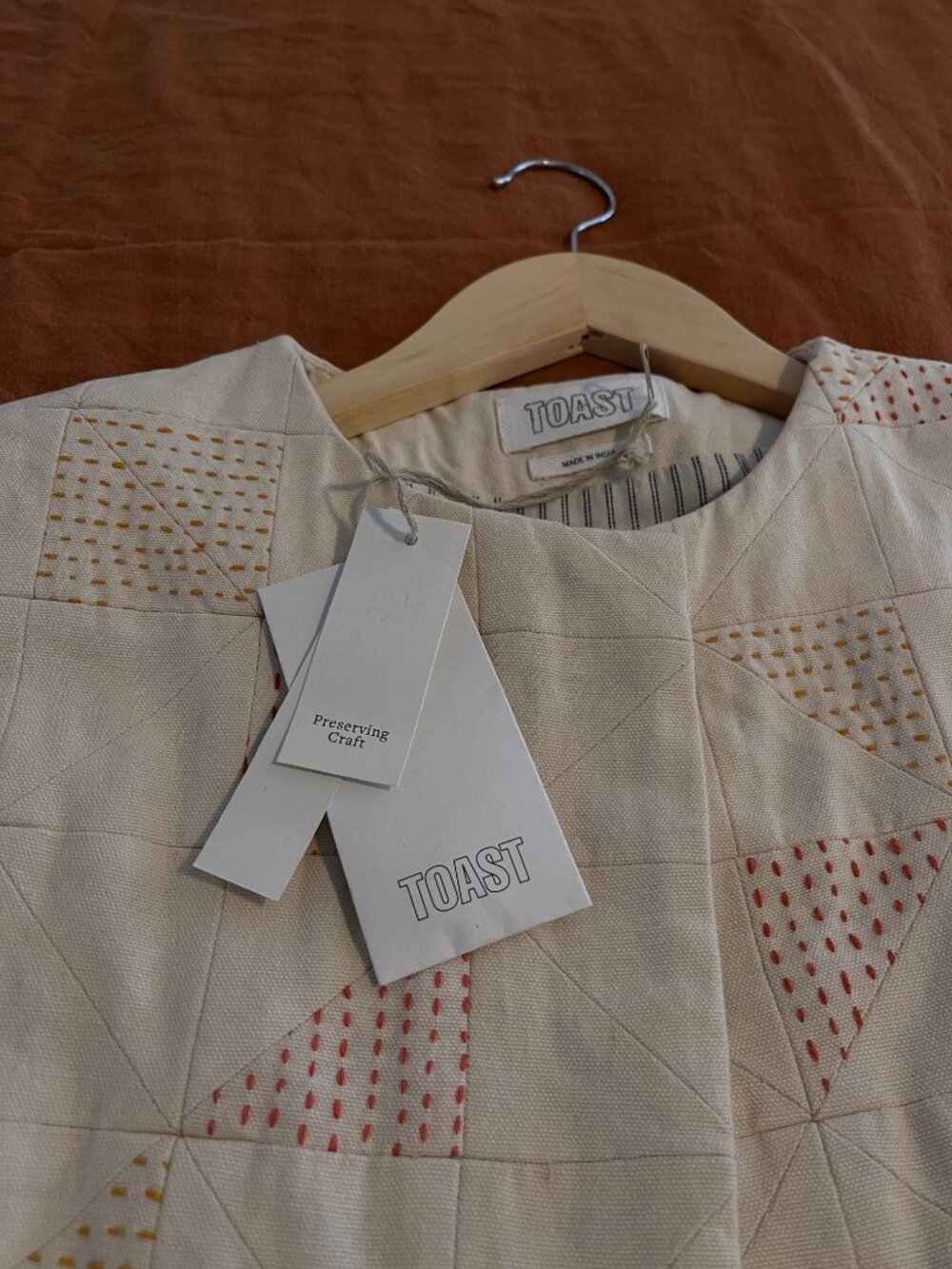 TOAST London Patchwork Waistcoat Ecru XS - Picture 11 of 14